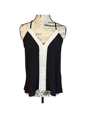 Hope Horizon Bristol Black and White Camisole Tank Top V Neck Size S New